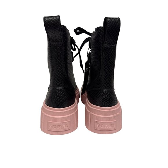 Sorel Caribou X Lace Boots Pink Sole Waterproof Black Leather Women's Size 7 NEW - Picture 5 of 11